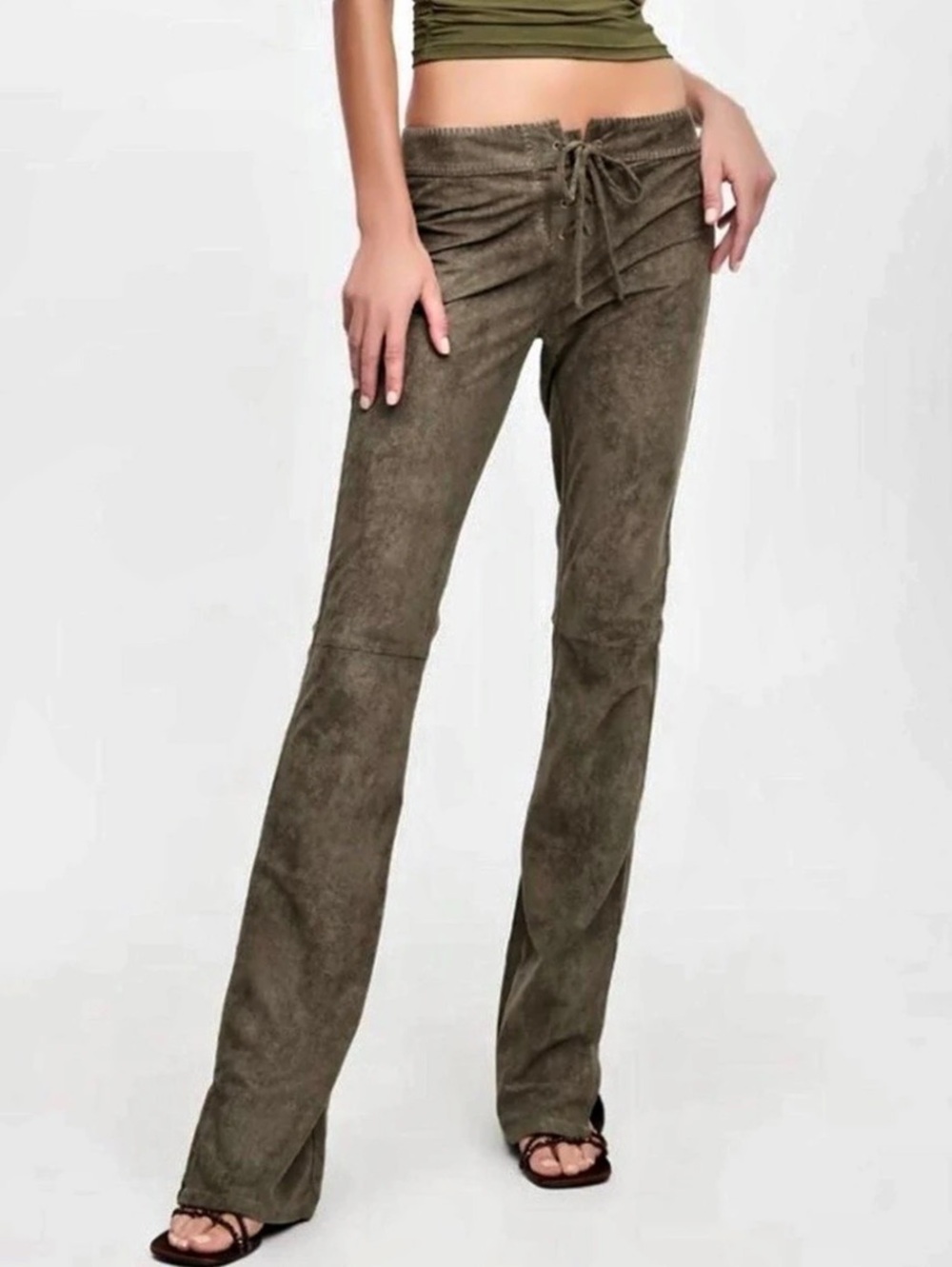 Lioness Down For You Suede Pant Green Size XL